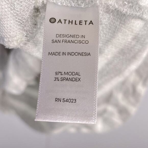 Athleta Casual Knit Mini Dress Short Sleeves V-Neck Stripes Gray White XS - Picture 11 of 14